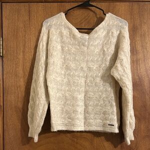 Abercrombie & Fitch Cream V-Neck Sweater